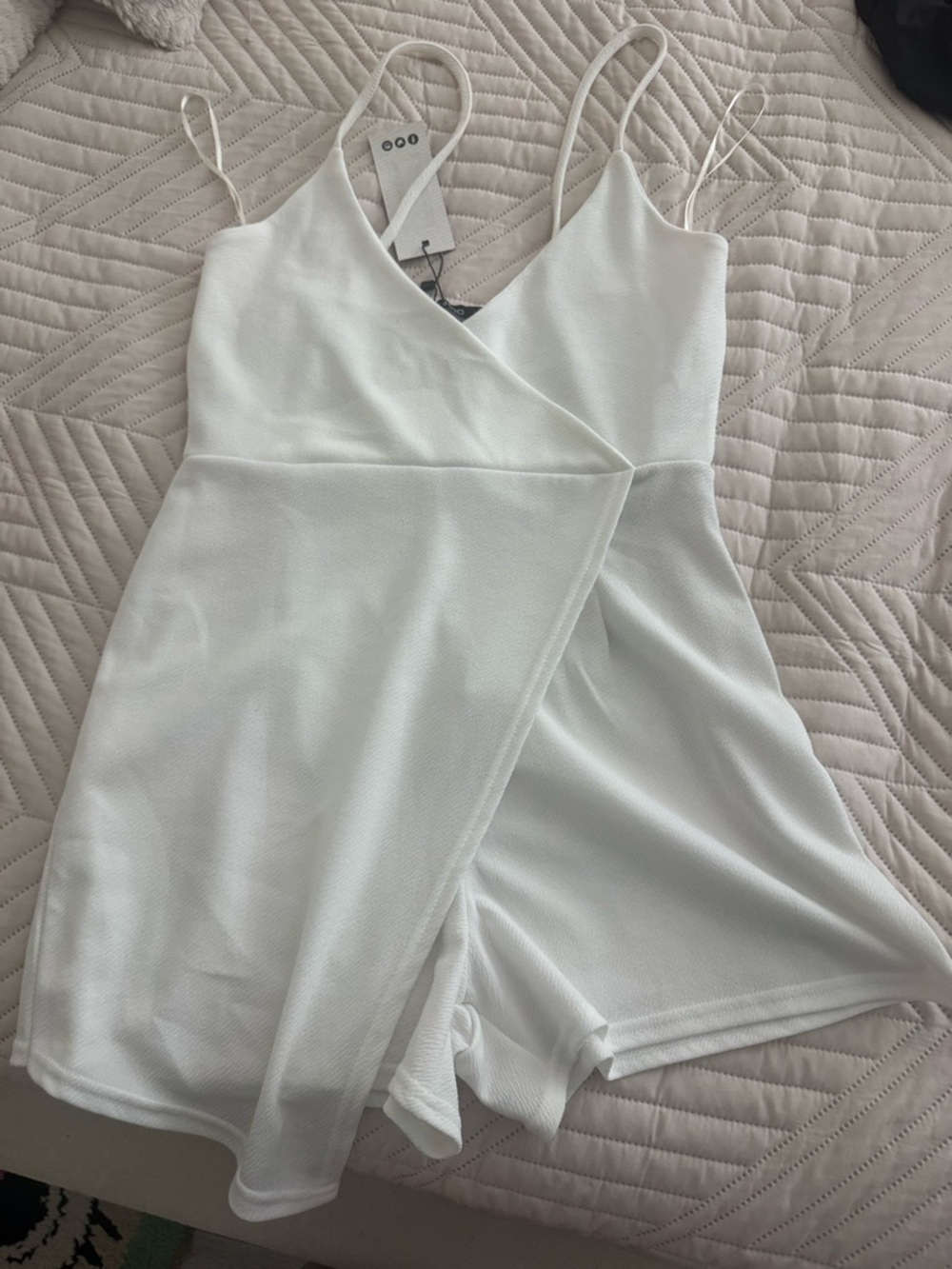 Boohoo white romper